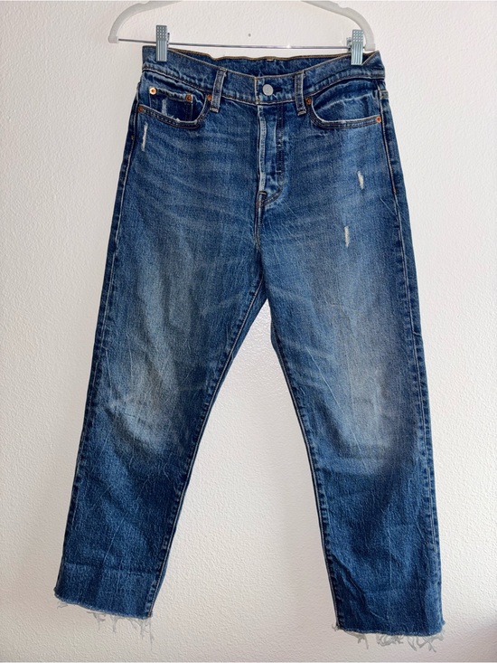 Levi's Denim - Levi's 501 Original Straight Leg Cropped Raw Hem Jeans Blue Size 29